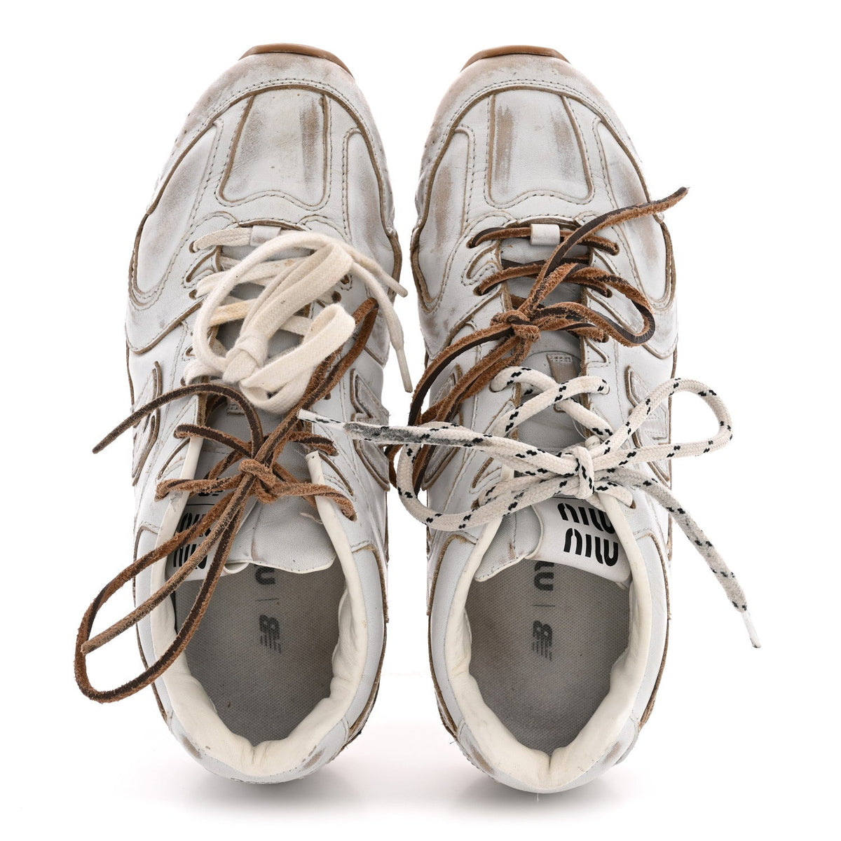 X NEW BALANCE Bleached Calfskin 530 SL Sneakers White