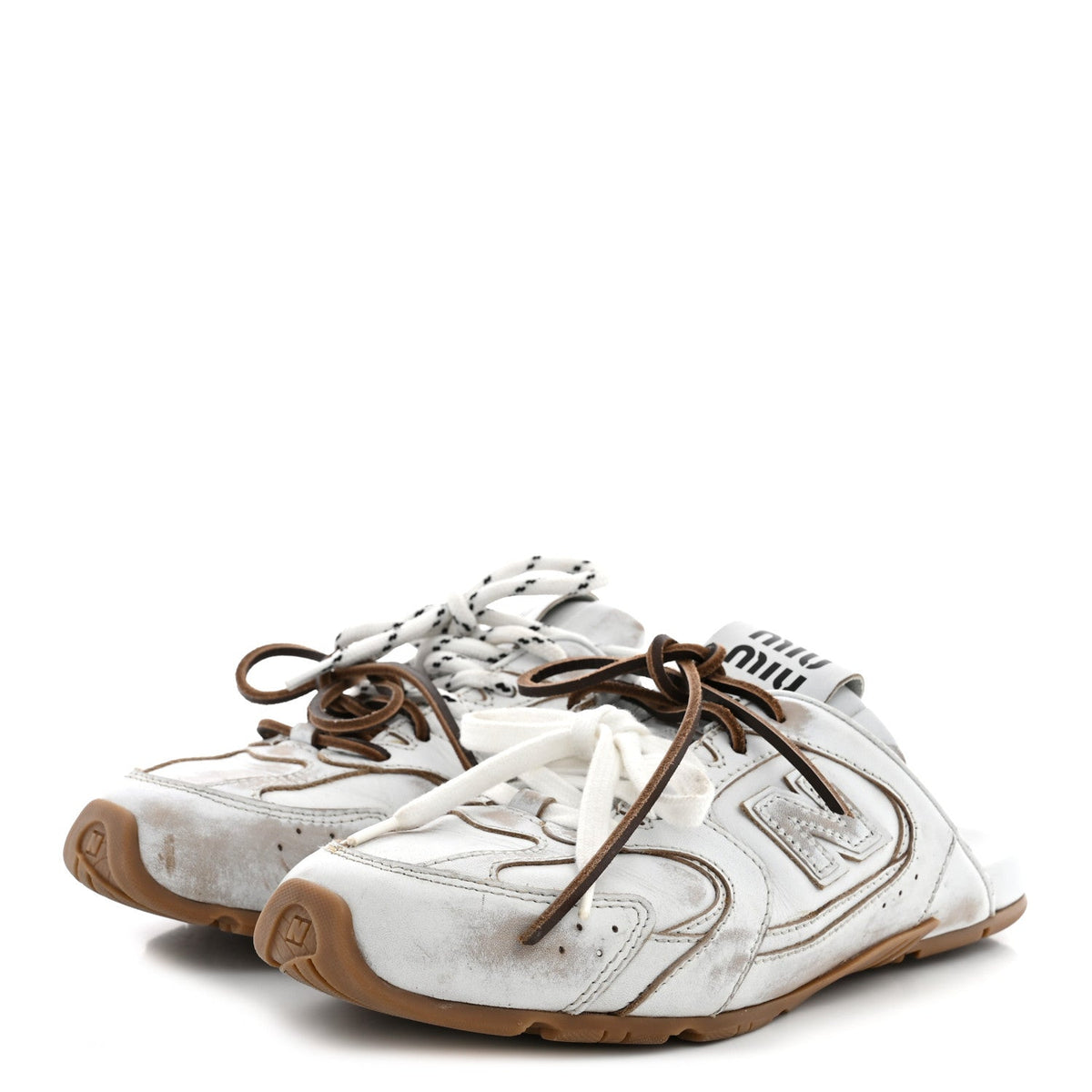 X NEW BALANCE Calfskin 530 SL Slip-On Sneaker Mules White