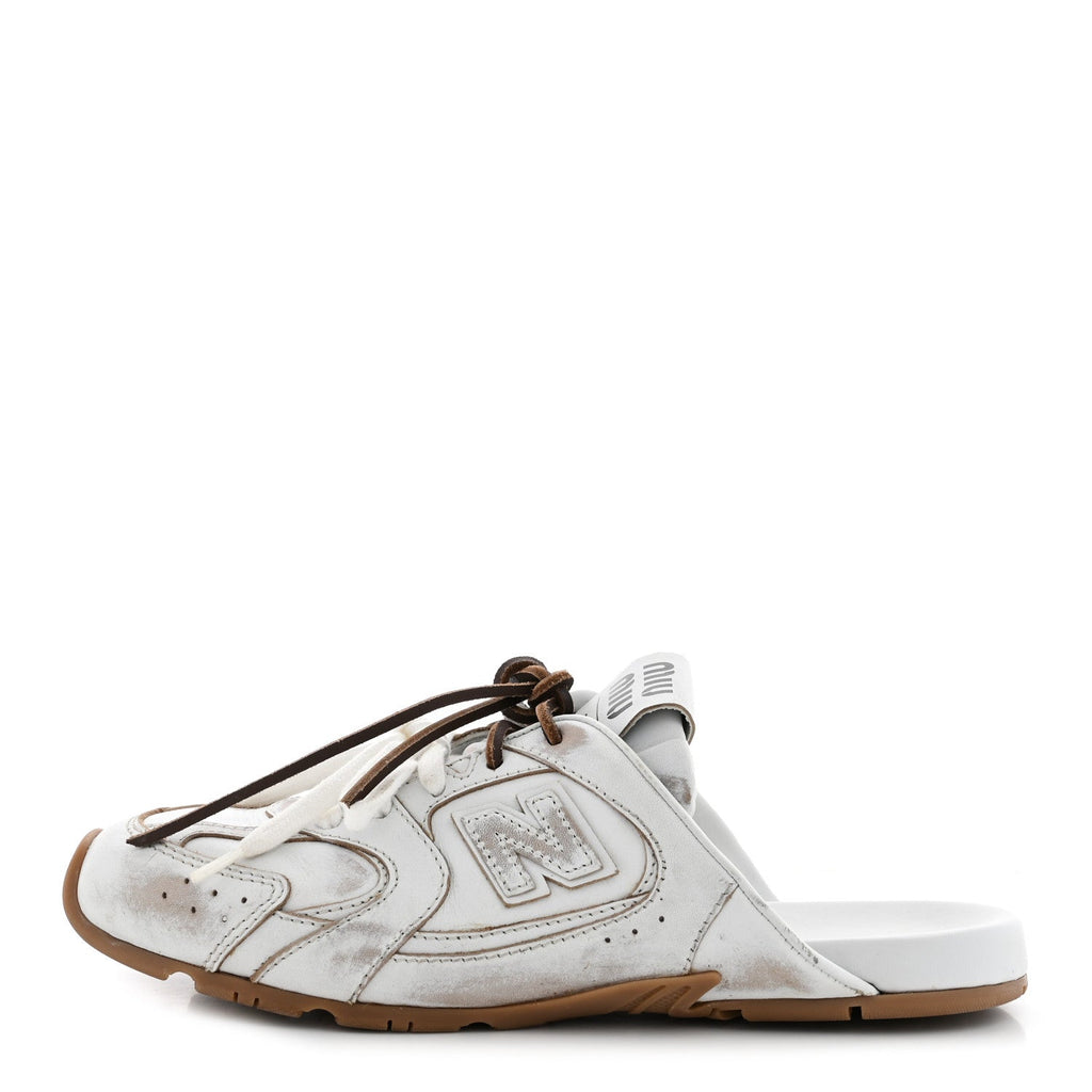 X NEW BALANCE Calfskin 530 SL Slip-On Sneaker Mules White
