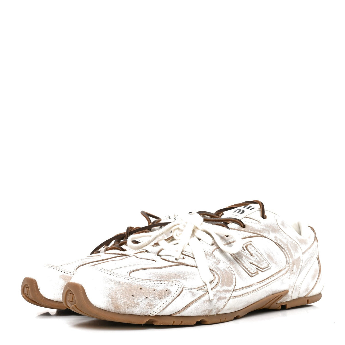 X NEW BALANCE Bleached Calfskin 530 SL SneakersWhite