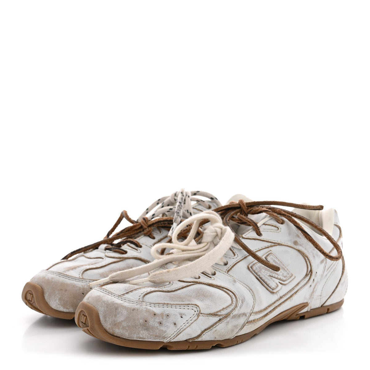 X NEW BALANCE Bleached Calfskin 530 SL Sneakers White