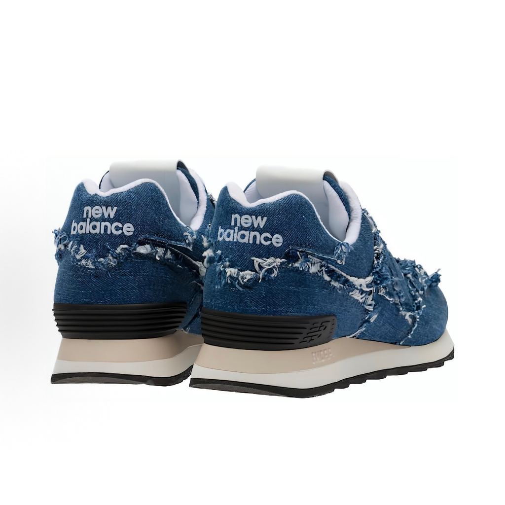 Women's Vintage Frayed Denim Sneakers, Retro 80s Chunky Sole Casual Shoes, Lace Up Distressed Jean Sneakers for Daily Wear
