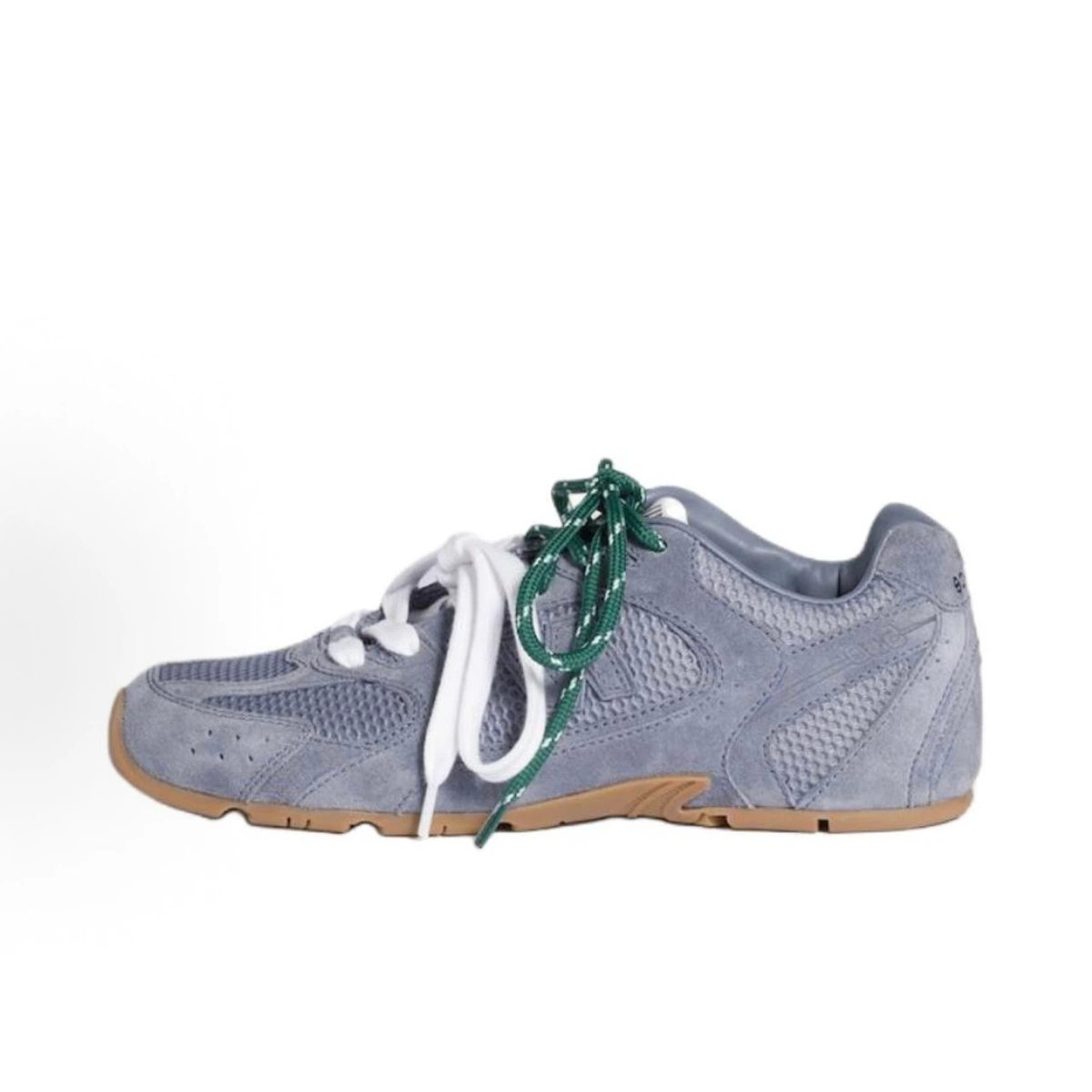 Women Vintage Light Blue Suede Mesh Sneakers, Retro Double Lace-Up Flat Casual Walking Shoes, 90s Y2K Retro Athletic Shoes for Daily Streetwear