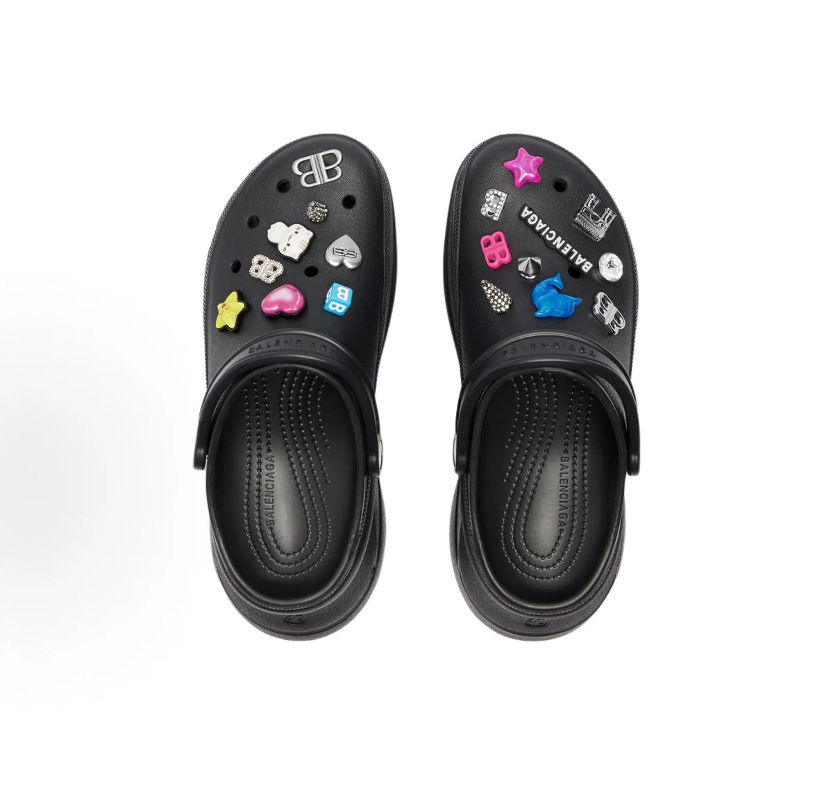 Balenciaga × Crocs Black Platform Mule Clogs