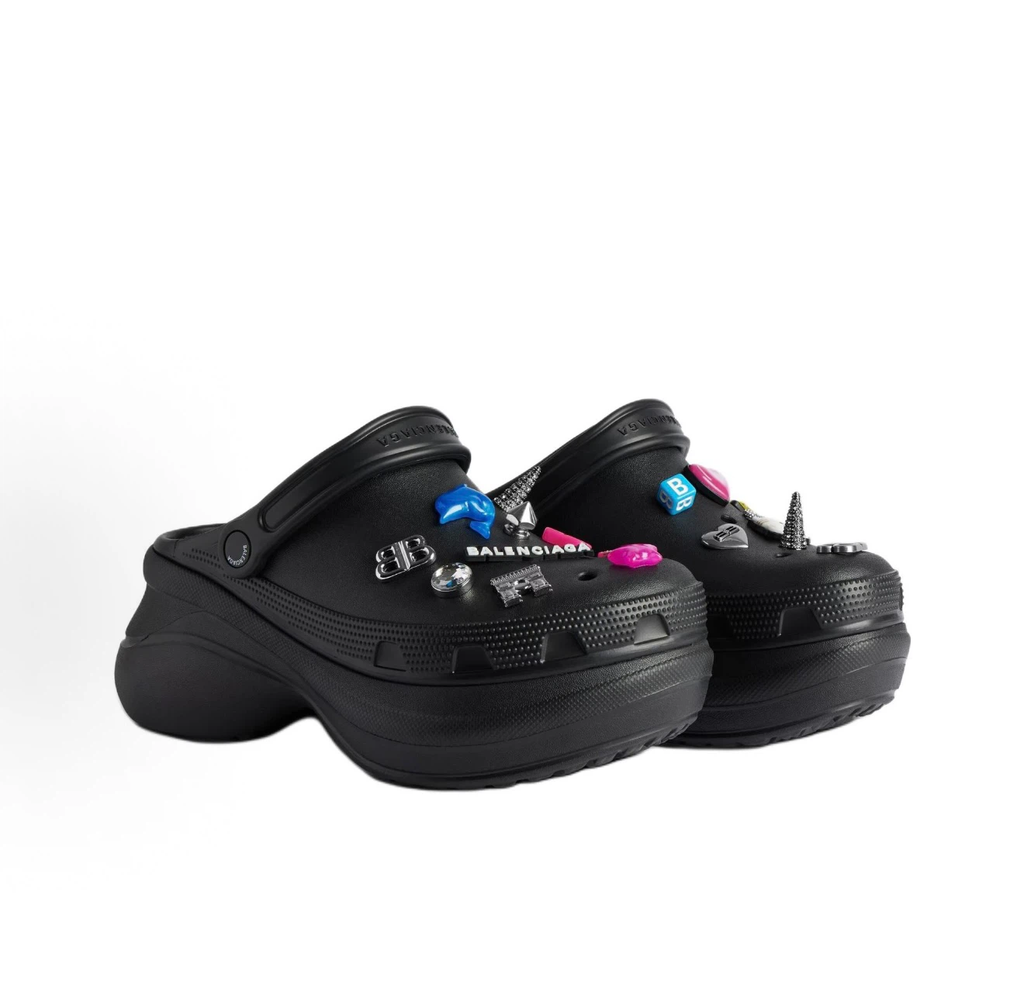 Balenciaga × Crocs Black Platform Mule Clogs