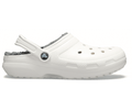 Crocs Unisex Classic Lined Clog - White / Grey