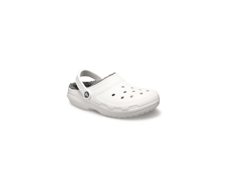 Crocs Unisex Classic Lined Clog - White / Grey