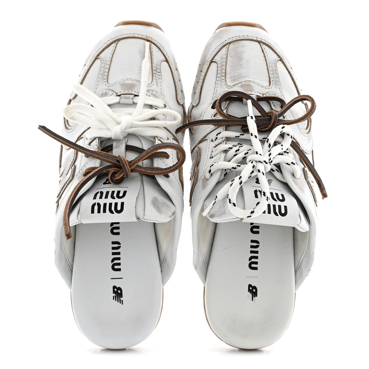 X NEW BALANCE Calfskin 530 SL Slip-On Sneaker Mules White